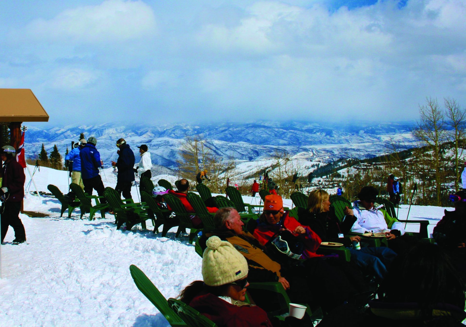 people enjoying lunch outside