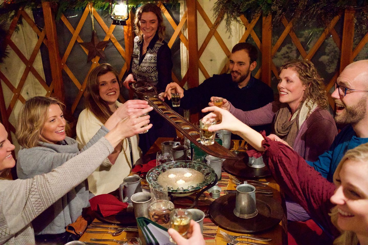 group of people enjoying drinks