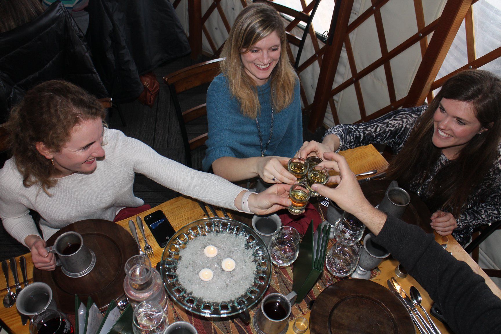 women toasting