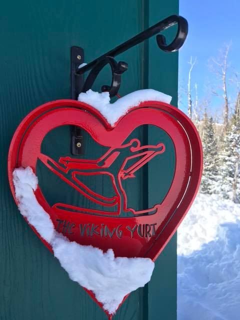 metal viking yurt sign