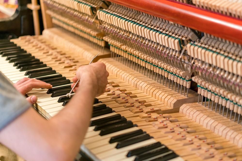 A Person Is Working on The Inside of A Piano — David Simpson Pty Ltd in Atherton, QLD