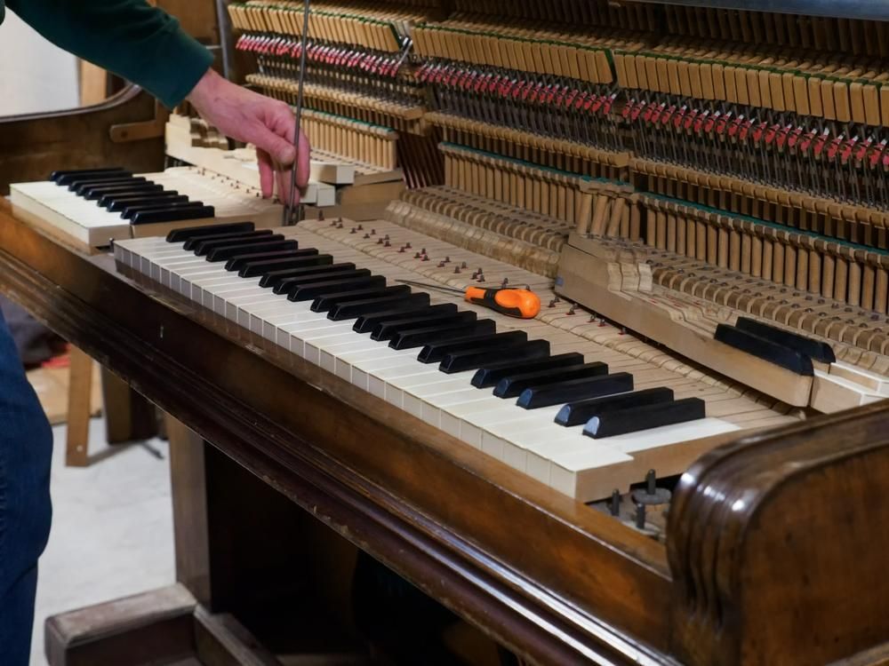 A Person Is Working on A Piano Keyboard with A Brush — David Simpson Pty Ltd in Redlynch, QLD