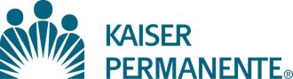 Kaiser Permanente logo: Three people in teal above "Kaiser Permanente" in teal.