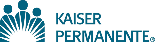 Kaiser Permanente logo: Three people in teal above "Kaiser Permanente" in teal.