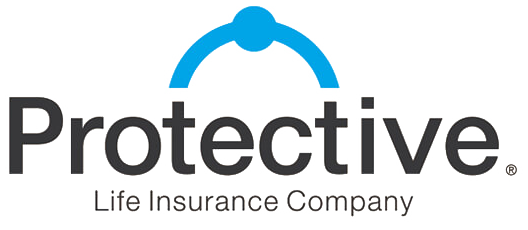 Protective Life Insurance Company logo: blue arch and dot above text, "Protective".