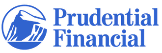 Prudential Financial logo: a blue mountain silhouette within a blue circle, with "Prudential Financial" in blue text.