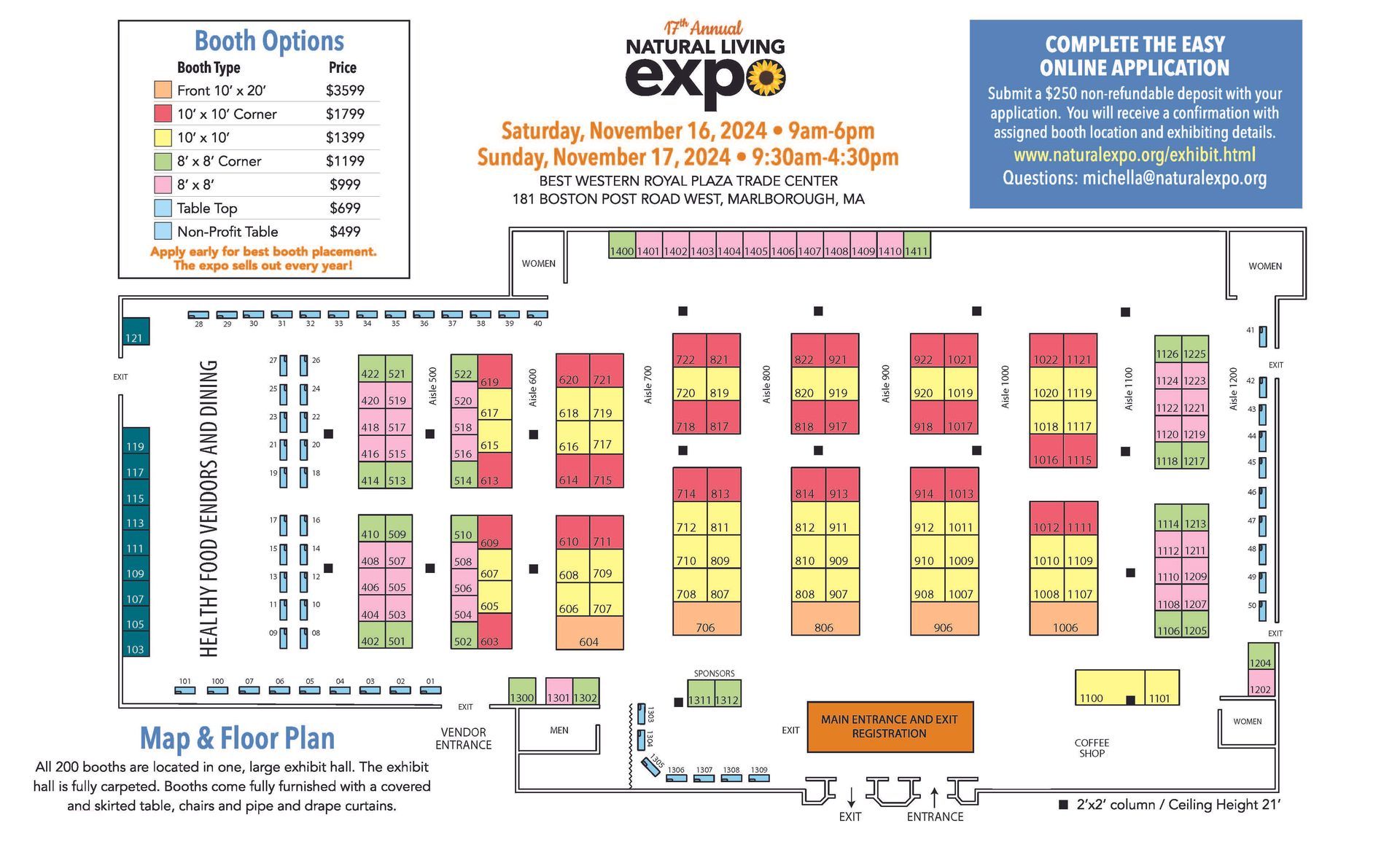 A map of a convention called expo