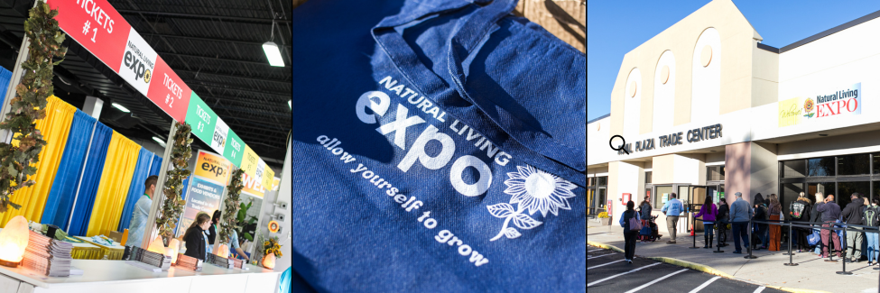 The word expo is on a blue shirt