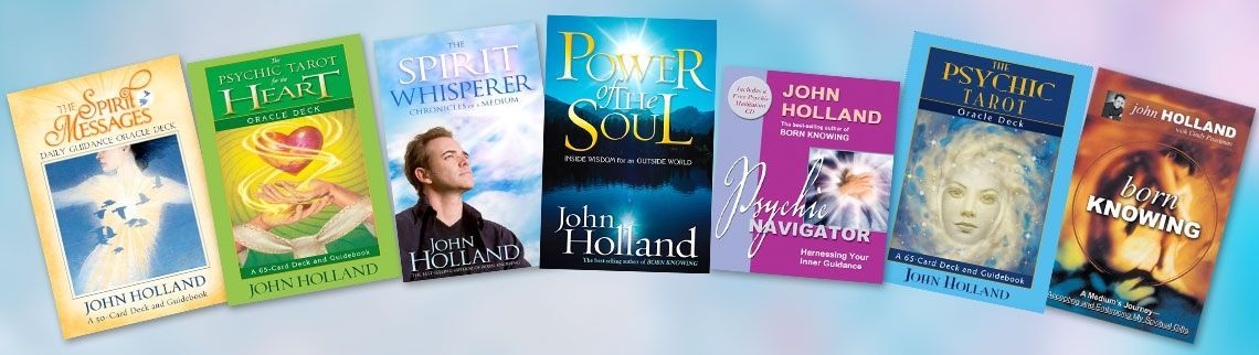 A row of books including one called power of the soul
