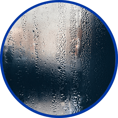 window damp with moisture