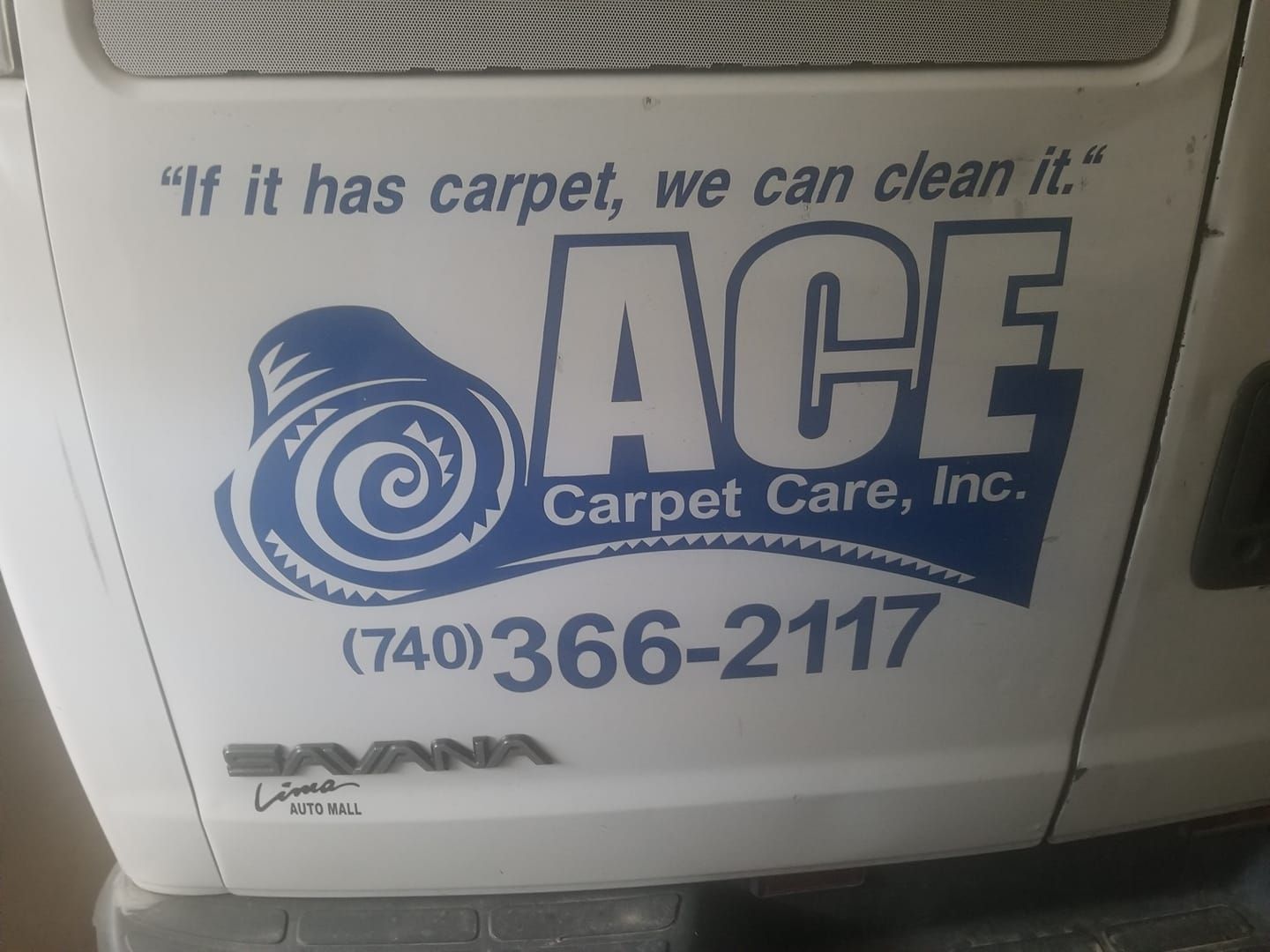 Ace Carpet Care Print in Car — Newark, OH — Ace Carpet Care