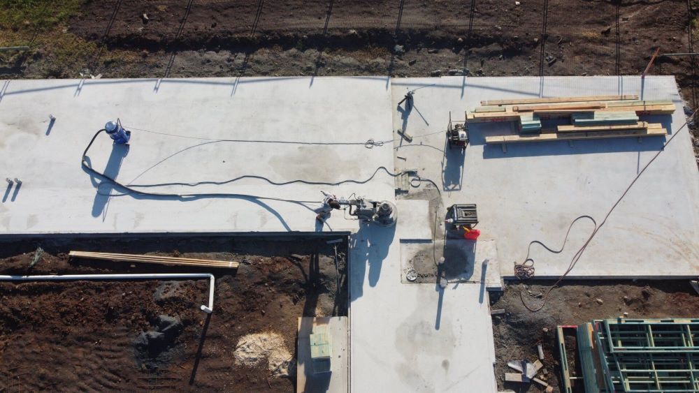 An Aerial View of a Concrete Foundation Under Construction — Jason Walsh Constructions in Alstonville, NSW