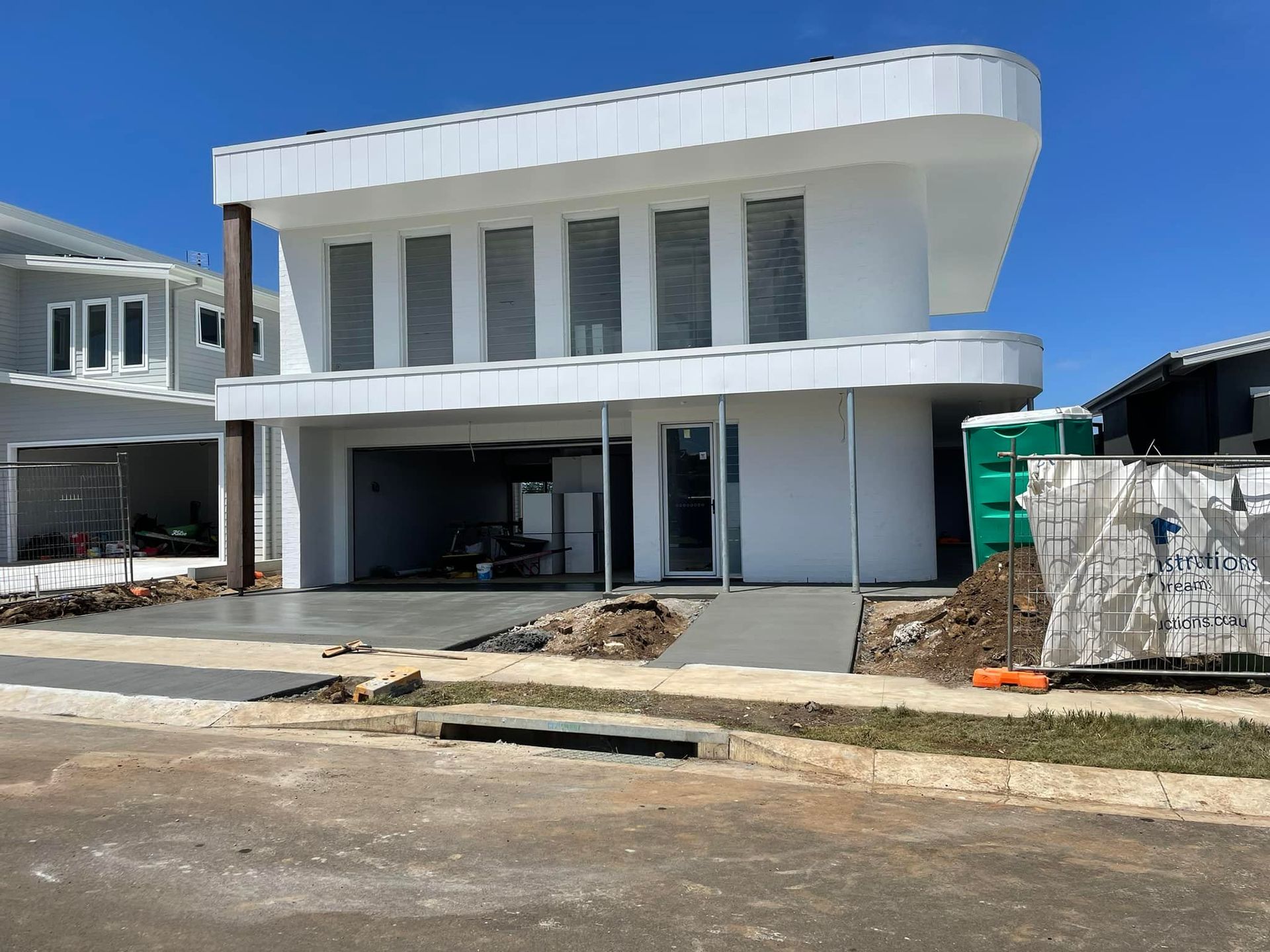 a white two story house
