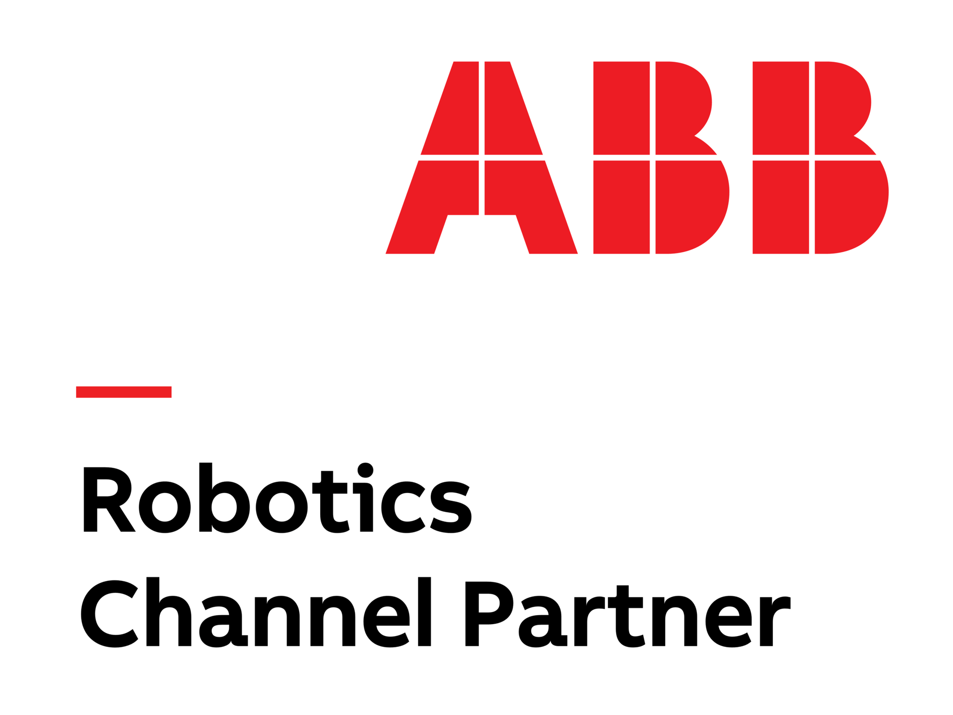ABB Robotics Channel Partner logo in red and black on a white background.