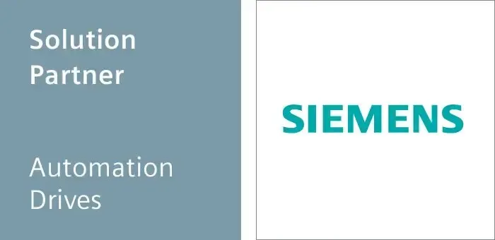 Siemens logo, teal text on white, with 