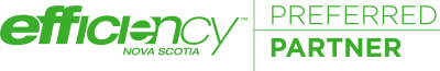 Efficiency Nova Scotia Preferred Partner logo. Green text on a white background.