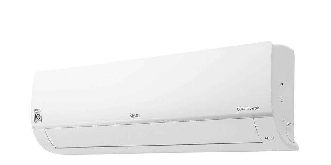 White LG air conditioner mounted on a wall.