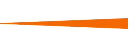 An orange, tapered shape on a white background.