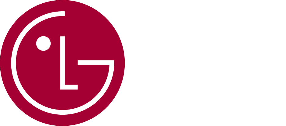 LG logo: a stylized face in a red circle with white outline.