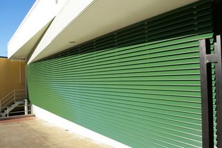 green exterior blinds