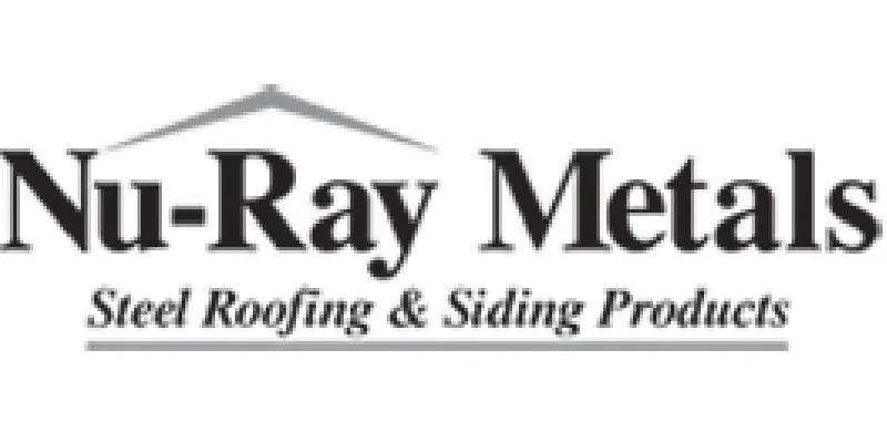 The logo for nu-ray metals steel roofing and siding products.