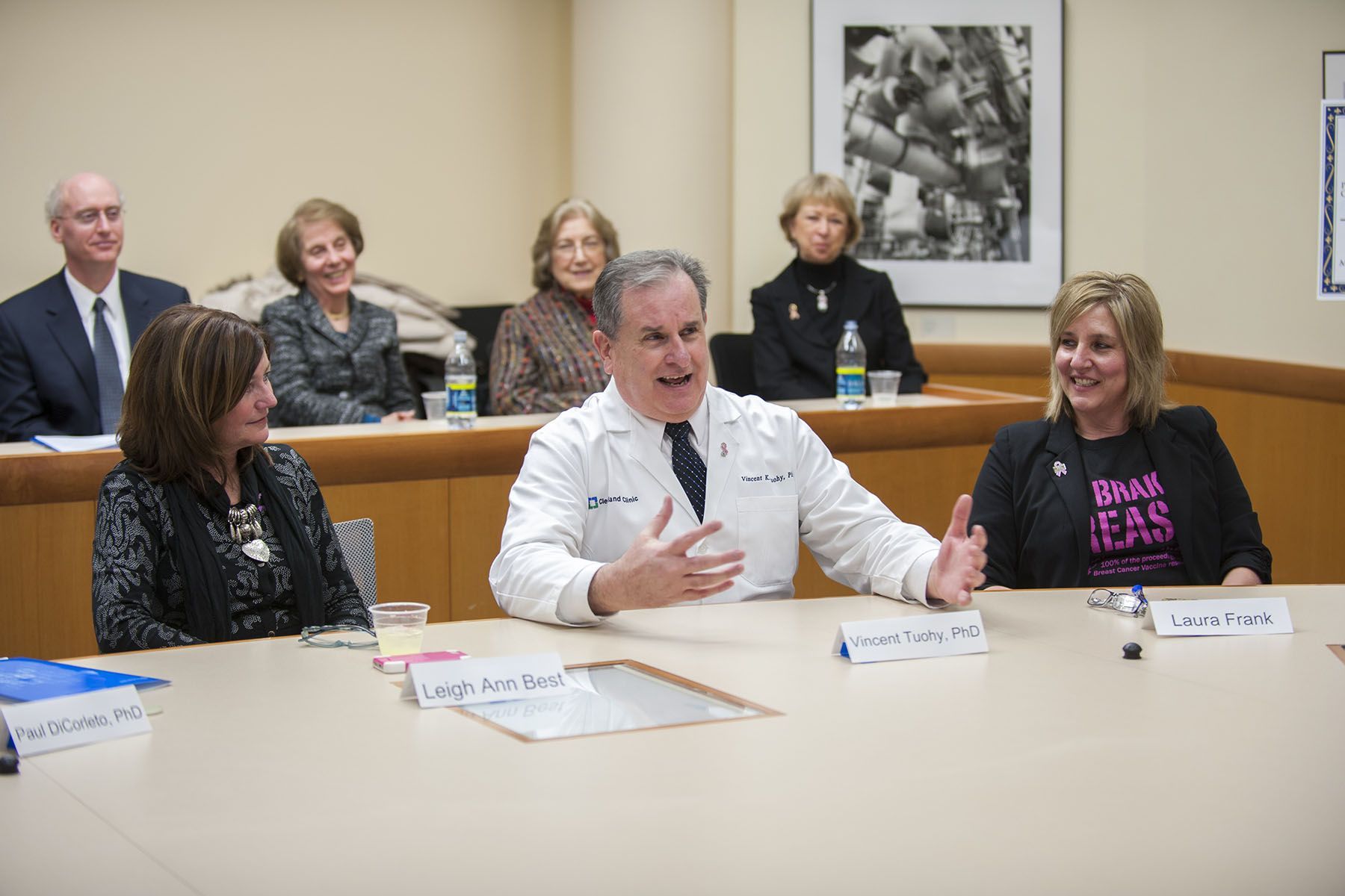 Dr. Tuohy discussing at conference with Leigh Ann Best and Laura Frank | Brakes For Breasts