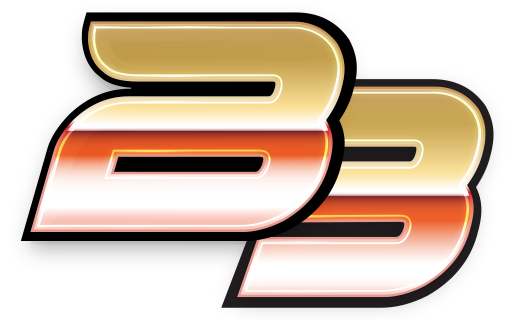 Two overlapping stylized 