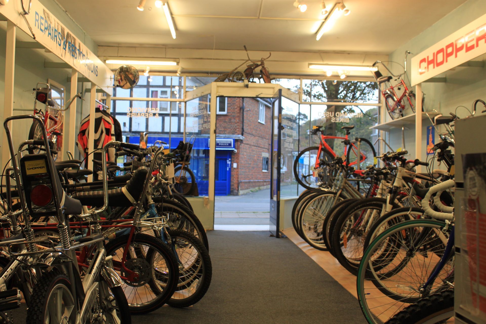 collection of bikes inside a bike shop
