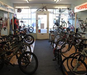 bicycles for sale in the shop