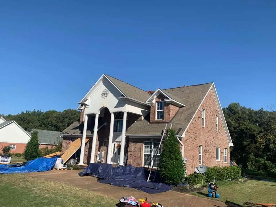 Grey Shingle Roof On Brick House — West TN — Mark’s Roofing Company