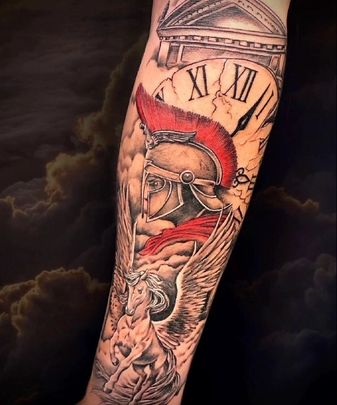 Spartan Clock Tattoo – Gainesville, FL – Bodytech Tattooing & Piercing