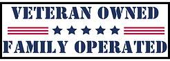 A sign that says veteran owned family operated