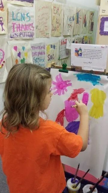 Girl Painting — York, PA — Sunshine Christian Daycare / Learning Center