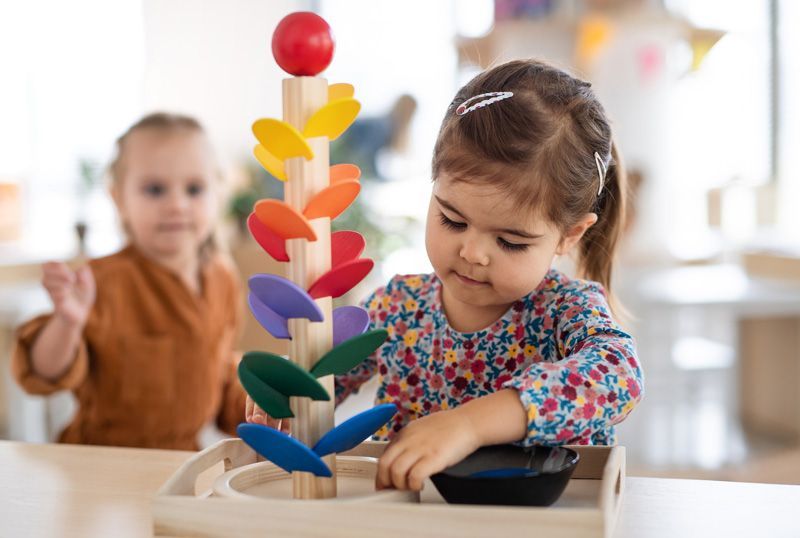 Toddler Playing Blocks — York, PA — Sunshine Christian Daycare / Learning Center