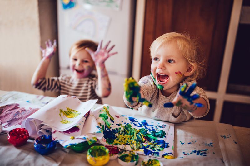 Kids In Hand Paint — York, PA — Sunshine Christian Daycare / Learning Center