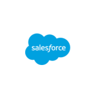 A blue cloud with the word salesforce on it