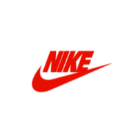 A red nike logo on a white background