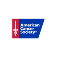 The logo for the american cancer society has a medical symbol on it.