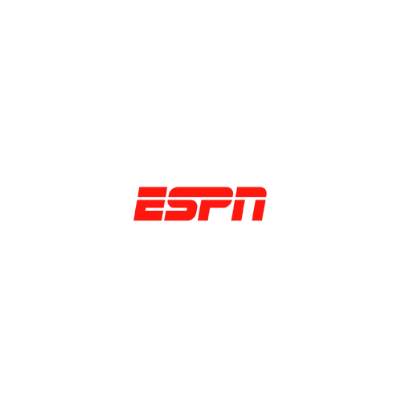 The espn logo is red on a white background.