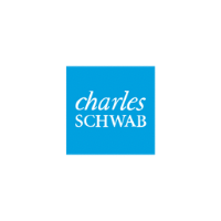 The logo for charles schwab is a blue square on a white background.