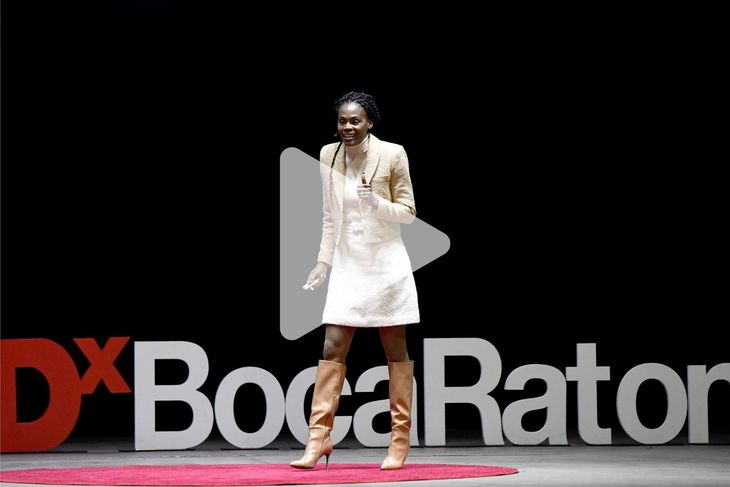 Top resilience keynote speaker, top resilience expert Chaunte Lowe teaching resilience at Tedx talk