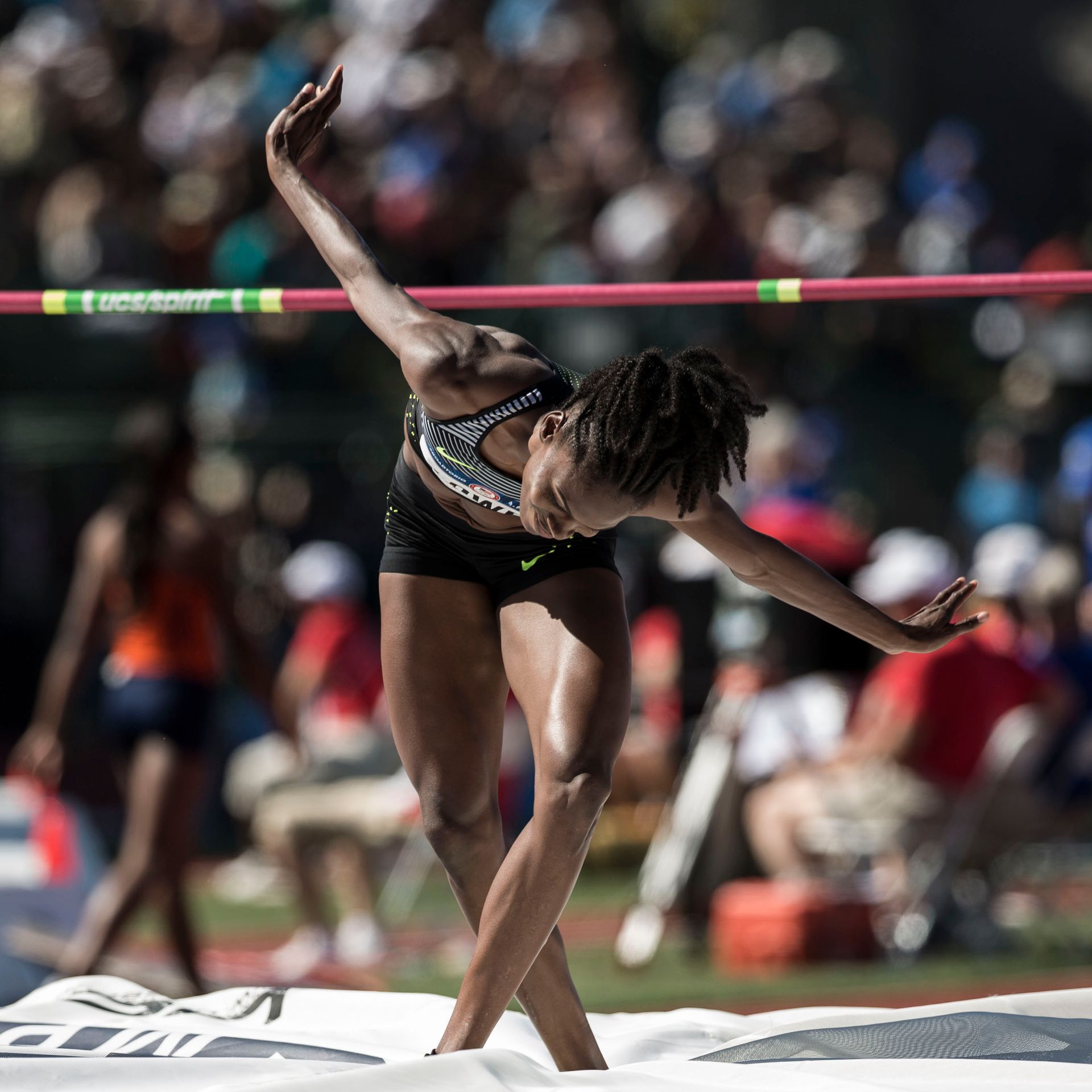 Chaunte Lowe celebrates as 2016 Olympic trials champion