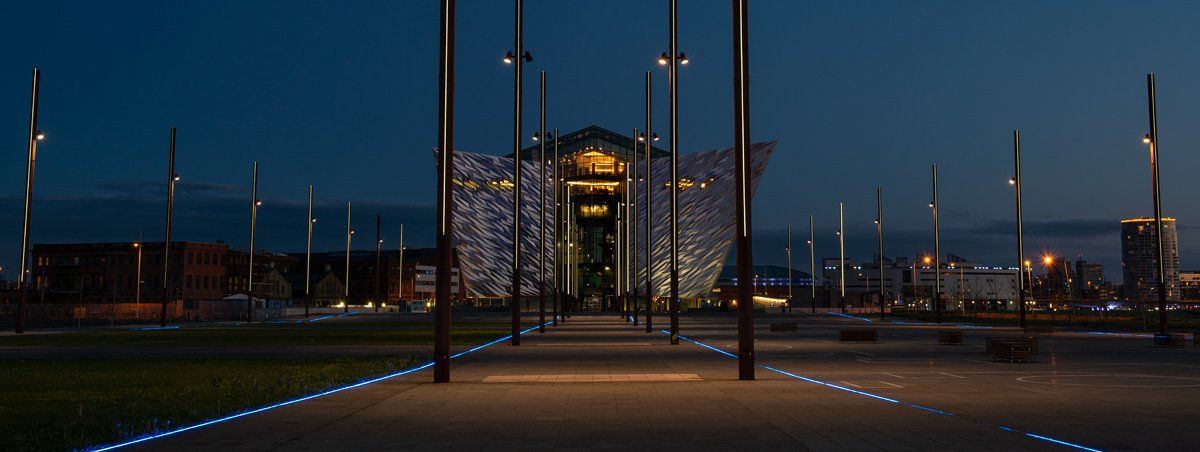 Titanic building at night photogrpahed by Art Ward