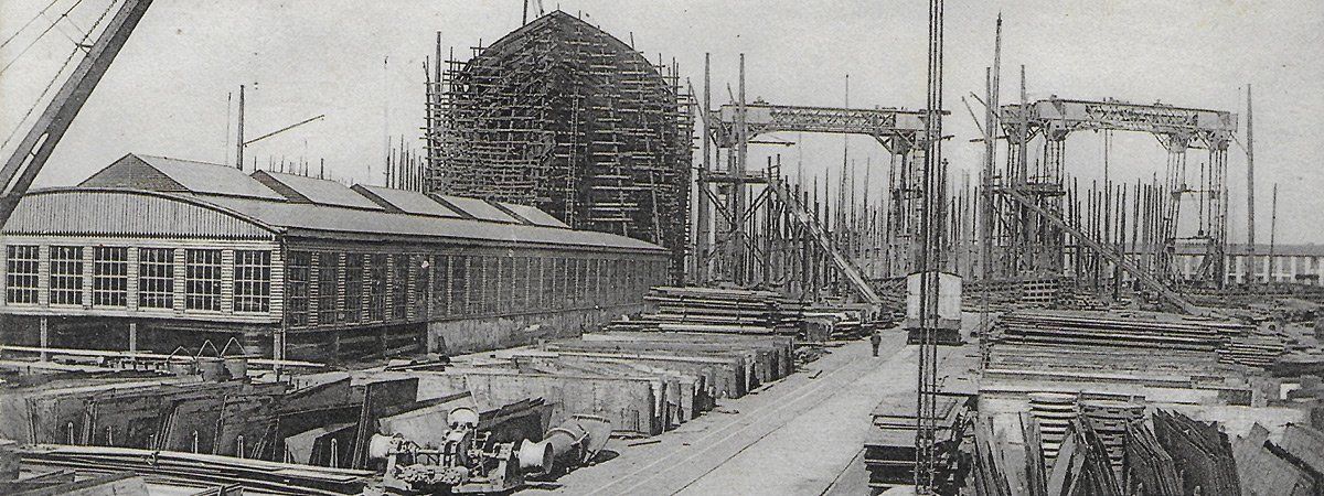 Harland & Wolff shipyard over 100 years ago