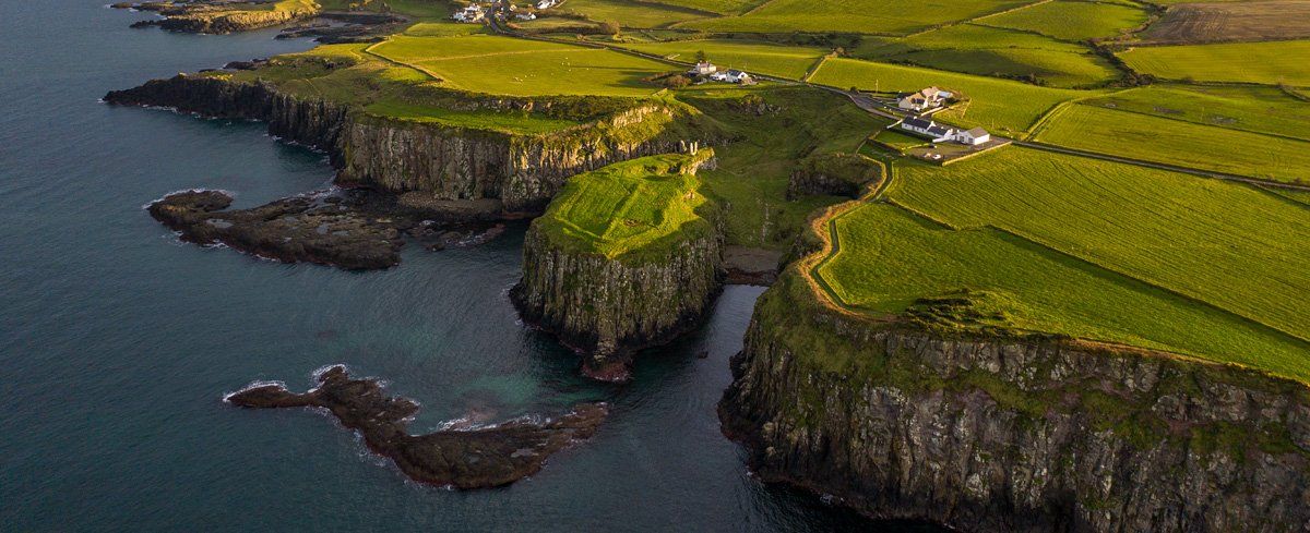 View of Dunseverick from the air by Art Ward ©