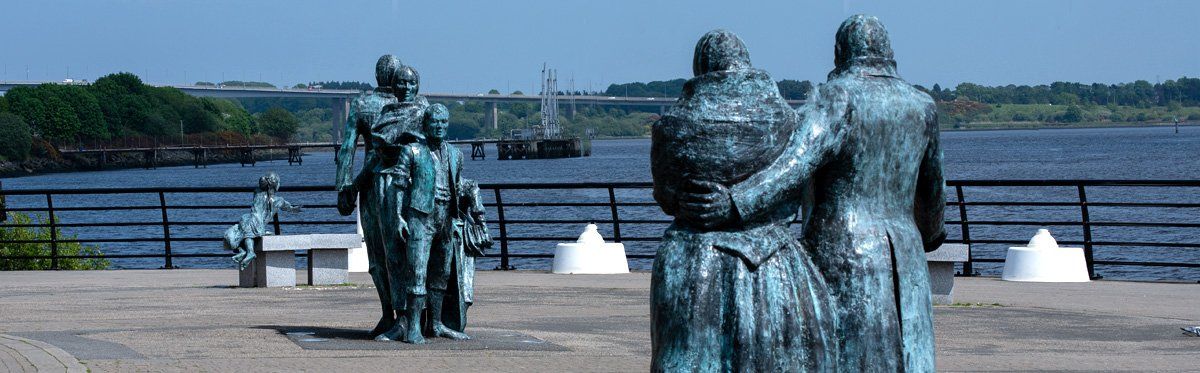 Photo of emigration sculpture by Art Ward