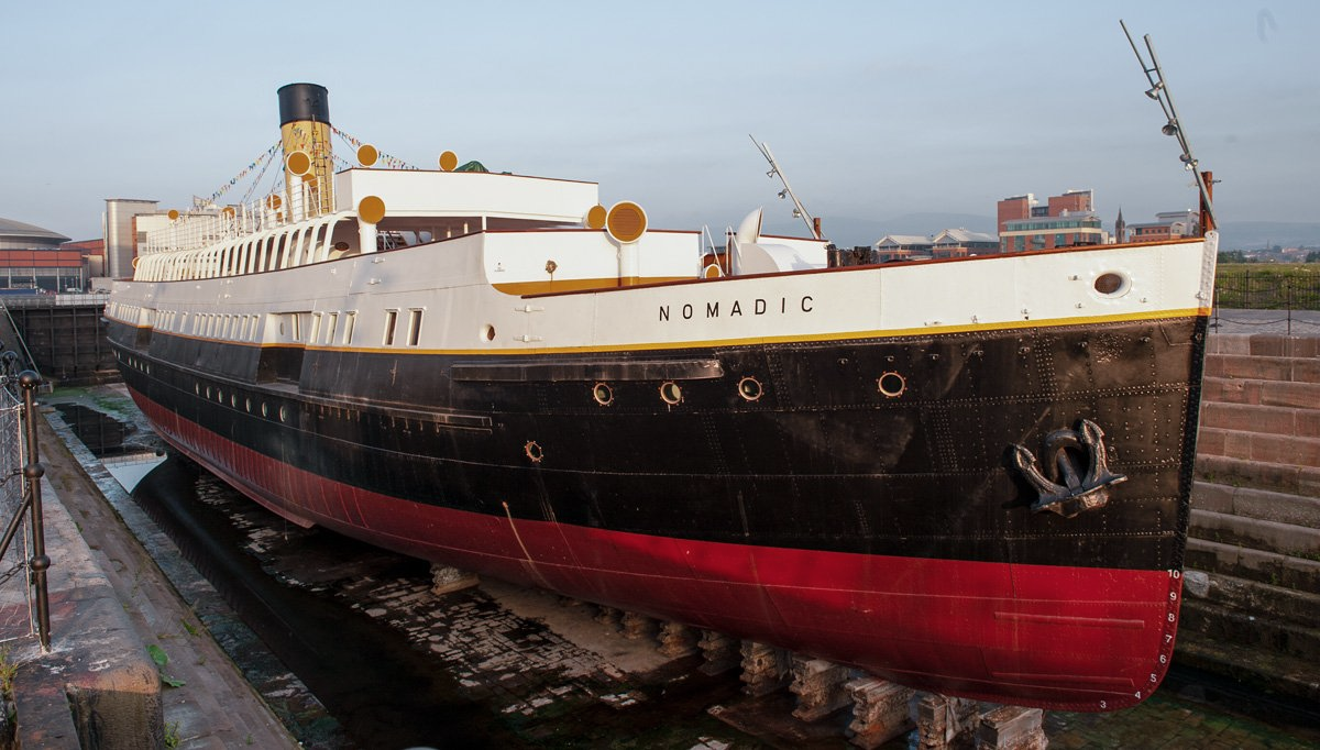 Photograph of the SS Nomadic in Dry Dock by Art Ward