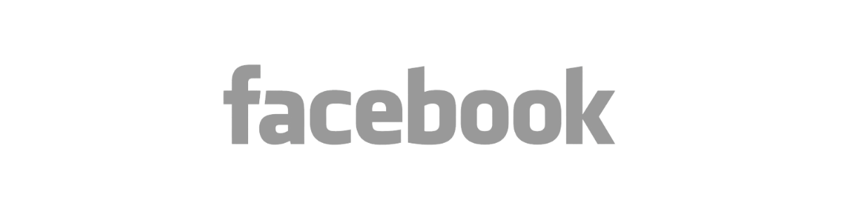 A gray facebook logo on a white background