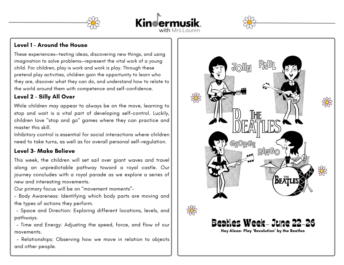 beatles week at Kindermusik