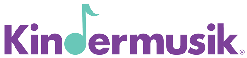The KinderMusik logo in purple with a teal music note.